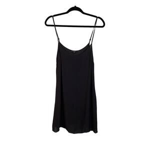 Theory Women's Black Nightwear Spaghetti Strap Sleepwear Mini Slip Dress Size 10
